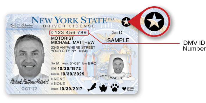 NYS REAL ID Driver License - Front Sample NYS REAL ID Driver License - Front